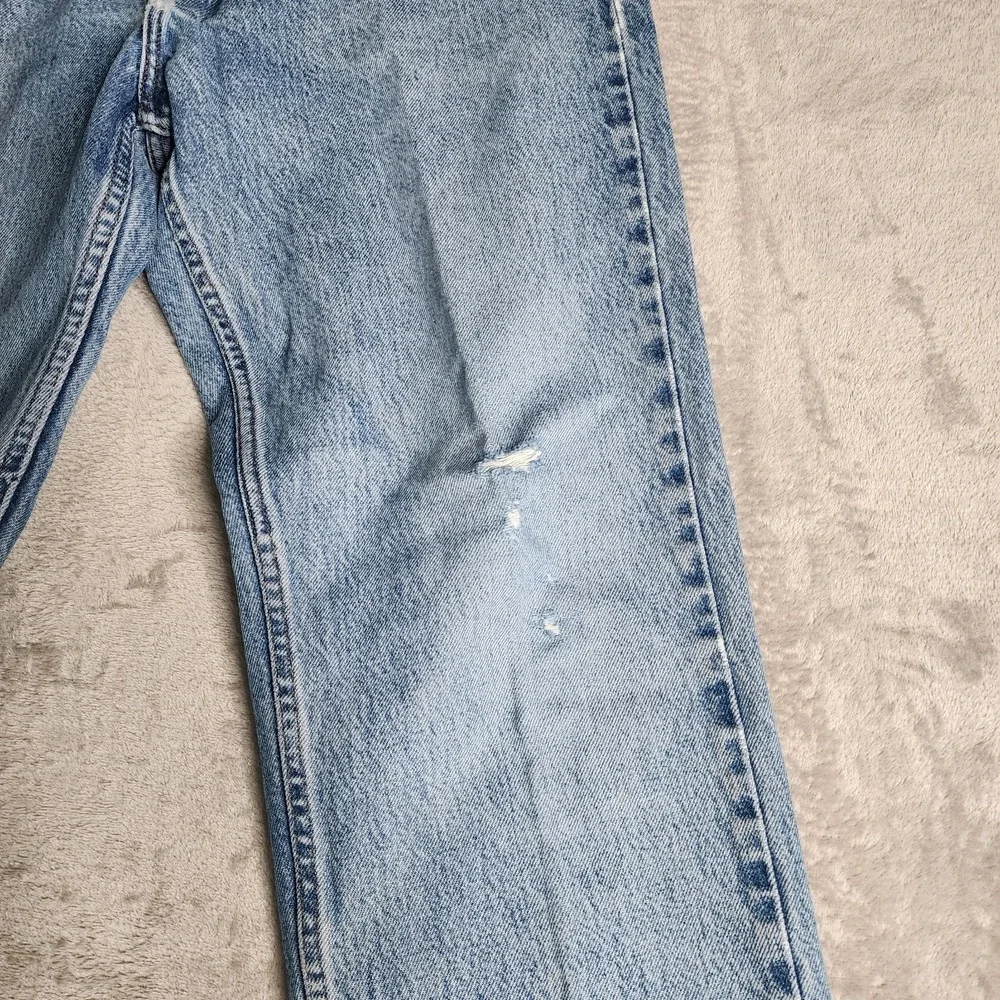 Harley Davidson Mens 34 x 34 Blue Denim Pants Traditional Fit Distressed Grunge